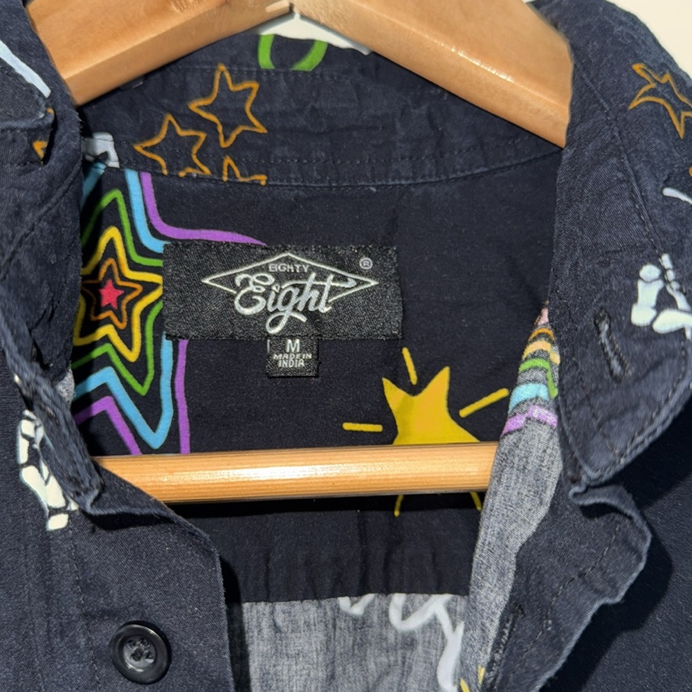 Black and Rainbow Button-Up Medium - Picture 2 of 8
